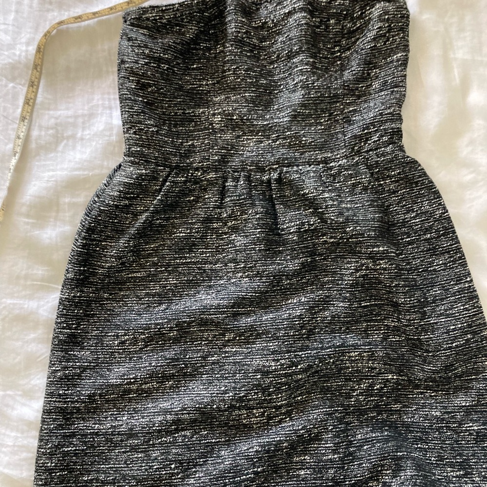 GAP Strapless Cocktail Mini Dress Black and Silver